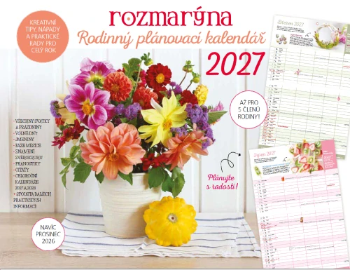 Rodinný plánovací kalendář na rok 2027 (Rozmarýna)