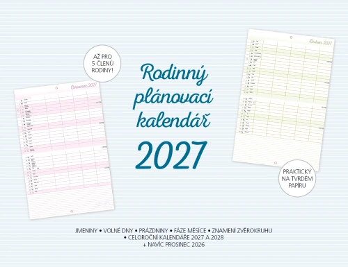 Rodinný plánovací kalendář na rok 2027