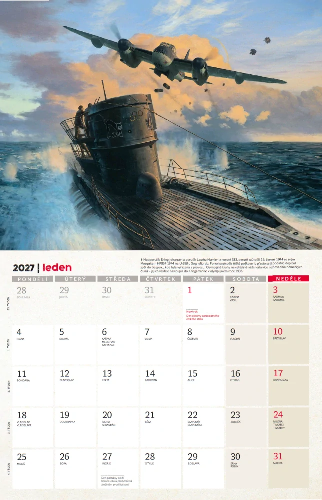 Nástěnný kalendář na rok 2027 (Military)