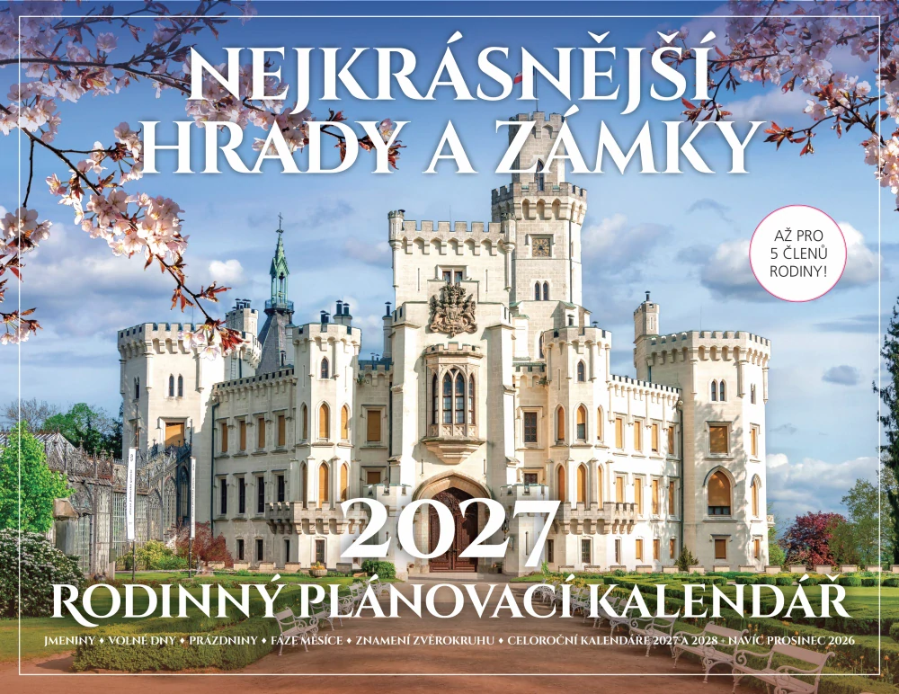 Rodinný plánovací kalendář na rok 2027 (Nejkrásnější hrady a zámky)